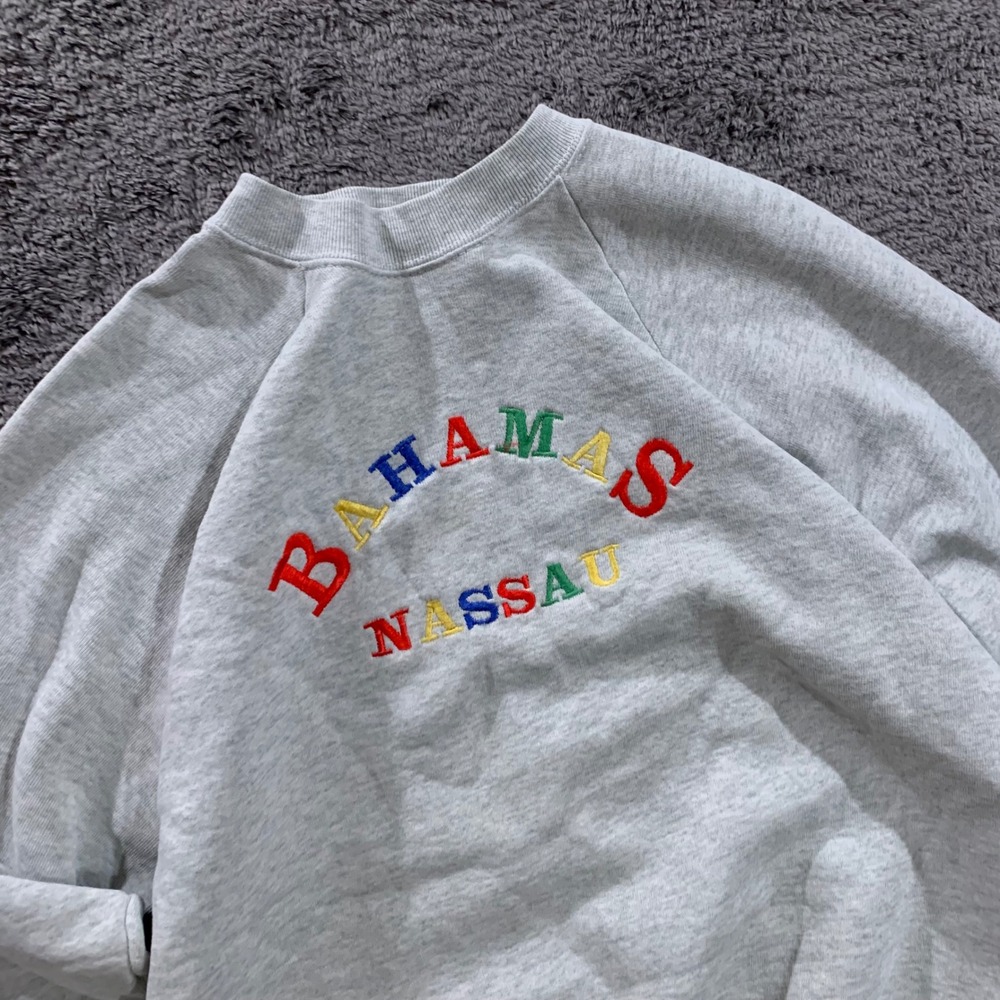 Vintage 90s Bahamas Nassau Sweatshirt Mens Size Large Gray Made in USA